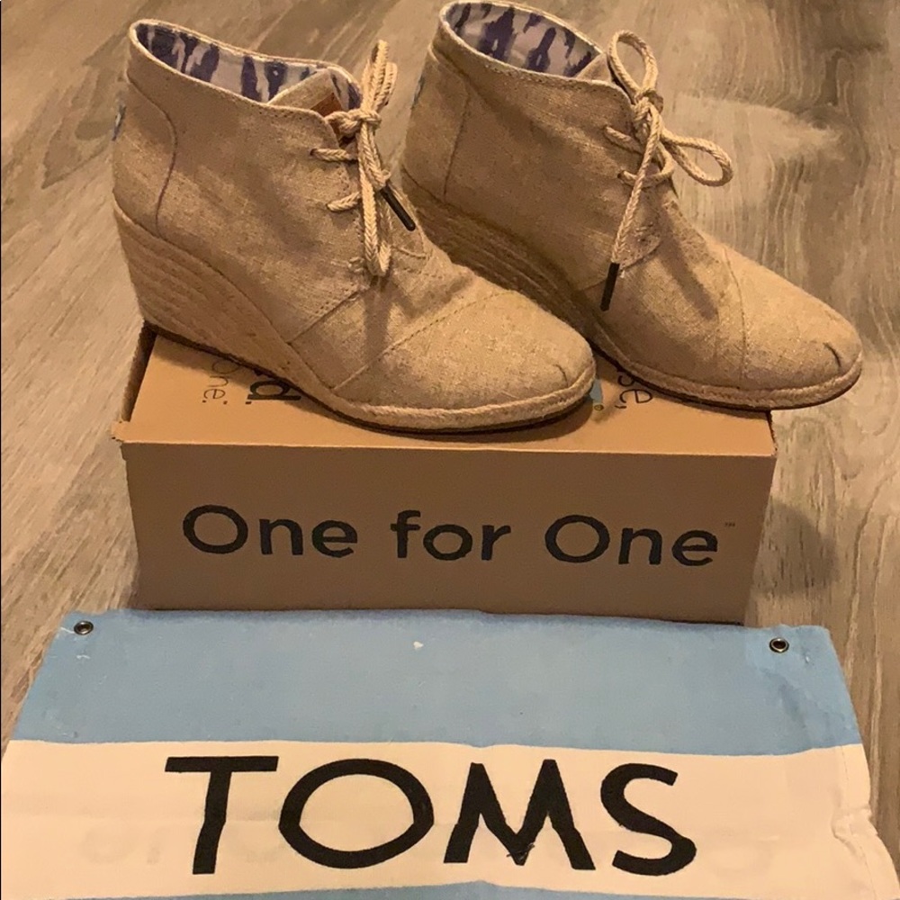 Toms desert wedge natural burlap